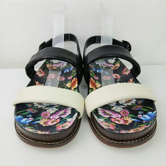 Johnny Was SZ 9 Double Band Sandal Floral Leather NEW $258 - Picture 7 of 10